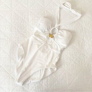 NWT Soluna White Halter One-Piece Swimsuit Small NEW